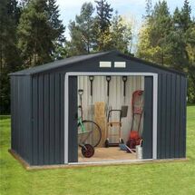 STEELEN Μεταλλική Αποθήκη Κήπου - Σπιτάκι Κήπου 261x301x198 (8.6'x9.9') 7.3m² Γαλβανιζέ Polis Γκρι