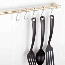 TEKNO-TEL Ράγα Κουζίνας Μήκος 40cm Ø16cm Επιχρωμιωμένο Ατσάλι Antique