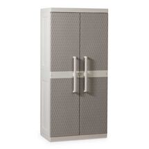 TOOMAX Ιταλίας XXL Πλαστική Ντουλάπα 89x54x190cm 29kg με Χώρισμα-6 Χώρους MAX Αντοχή 220kg RATTAN XXL GREY/WARM GREY TUV/GS FASHION