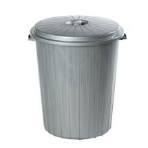 Kάδος Απορριμμάτων 70lt Ø44x54cm Πλαστικός με Καπάκι 1.3 Kg Κουζίνας-Επαγγελματικός Γκρι Μπεζ