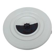 PLANET Κάδος Απορριμάτων 120lt Ø56x67cm Επαγγελματικός Πλαστικός με Καπάκι + Ημικυκλική Θυρίδα Απορριμάτων 3.75kg Γκρι