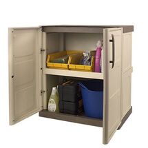 ARTPLAST Ιταλίας Πλαστική Ντουλάπα 70x39x85.5cm 10kg με Μεταλλικούς STRONG Μεντεσέδες MASSIF 2 Αποθηκευτικοί Χώροι Beige-Taupe STEEL LINE