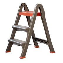 BAMA Ιταλίας Σκαλοσκαμπό Πλαστικό 47x68x78cm 2+1 Σκαλιά Καφέ Taupe-Πορτοκαλί