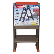 BAMA Ιταλίας Σκαλοσκαμπό Πλαστικό 47x68x78cm 2+1 Σκαλιά Καφέ Taupe-Πορτοκαλί