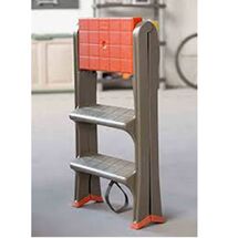 BAMA Ιταλίας Σκαλοσκαμπό Πλαστικό 47x68x78cm 2+1 Σκαλιά Καφέ Taupe-Πορτοκαλί