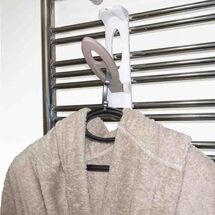 BAMA Ιταλίας Κρεμάστρα Καλοριφέρ 5.5x27.5cm Πλαστική ΣΕΤ 2 Τεμαχίων Κρεμ-Καφέ TEPORE