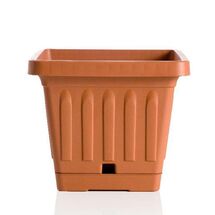 BAMA ITALY Γλάστρα Βαρέως Τύπου 30x30x22cm 13lt Τετράγωνη Πλαστική Κεραμιδί TERRA QUADRATO