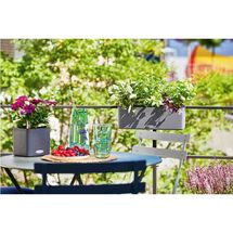 LECHUZA CUBE Color Triple Ζαρντινιέρα-Κασπώ 40x14x13.5cm Αυτοποτιζόμενη με Εσωτερικό Δοχείο Ανθρακί Γερμανίας