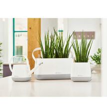 LECHUZA YULA Ζαρντινιέρα-Κασπώ 38x17x18cm Αυτοποτιζόμενη Λευκό-Γκρι Γερμανίας