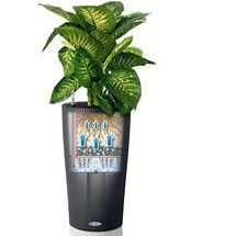 LECHUZA CILINDRO 32 Επιδαπέδια Γλάστρα Ø32x56cm Αυτοποτιζόμενη με Δοχείο Φύτευσης Ανθρακί Γερμανίας