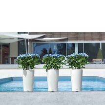 LECHUZA CILINDRO 23 Επιδαπέδια Γλάστρα Ø23x41cm Αυτοποτιζόμενη με Δοχείο Φύτευσης Λευκή Γερμανίας