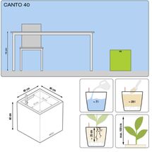 LECHUZA Canto 40 Premium Κύβος Επιδαπέδια Γλάστρα 40x40x40cm Αυτοποτιζόμενη με Δοχείο Φύτευσης Λευκή Γυαλιστερή Γερμανίας Reddot Award Winner 2017