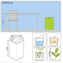 LECHUZA Canto 40 Premium Tower Επιδαπέδια Γλάστρα 40x40x76cm Αυτοποτιζόμενη με Δοχείο Φύτευσης Ανθρακί Γυαλιστερή Γερμανίας Reddot Award Winner 2017