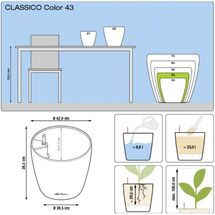 LECHUZA Classico 43 Επιδαπέδια Γλάστρα Ø42x39.5cm Αυτοποτιζόμενη Ανθρακί Γερμανίας