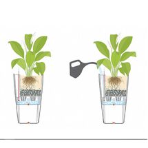 LECHUZA Cubico Color 22 Επιδαπέδια Γλάστρα 22x22x41cm Αυτοποτιζόμενη με Δοχείο Φύτευσης Ανθρακί Ματ Γερμανίας