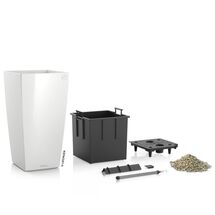 LECHUZA CUBICO 22 Premium Επιτραπέζια Γλάστρα 22x22x41cm Αυτοποτιζόμενη με Δοχείο Φύτευσης Λευκή Γυαλιστερή Γερμανίας