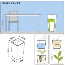 LECHUZA Cubico Color 30 Επιδαπέδια Γλάστρα 29.5x29.5x56.5cm Αυτοποτιζόμενη με Δοχείο Φύτευσης Καρυδί Ματ Γερμανίας