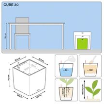 LECHUZA Cube Premium 30 Επιδαπέδια Γλάστρα 29.5x29.5x30cm Αυτοποτιζόμενη με Δοχείο Φύτευσης Γκρι-Καφέ Γυαλιστερή Γερμάνιας