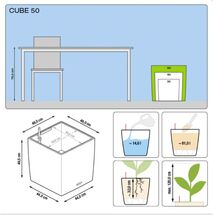 LECHUZA Cube Premium 50 Επιδαπέδια Γλάστρα 49x49x49.5cm Αυτοποτιζόμενη με Δοχείο Φύτευσης Μαύρη Γυαλιστερή Γερμάνιας