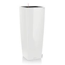 LECHUZA CUBICO ALTO 40 Premium Επιδαπέδια Γλάστρα 39.5x39.5x105cm Αυτοποτιζόμενη με Δοχείο Φύτευσης Λευκή Γυαλιστερή Γερμανίας