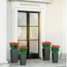 LECHUZA CUBICO 30 Premium Επιδαπέδια Γλάστρα 29.5x29.5x56.5cm Αυτοποτιζόμενη με Δοχείο Φύτευσης Ανθρακί Γυαλιστερή Γερμανίας