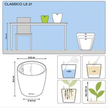 LECHUZA Classico 21 LS Επιτραπέζια Γλάστρα Ø22x20cm Αυτοποτιζόμενη με Δοχείο Φύτευσης Ανθρακί Σατινέ Γερμανίας