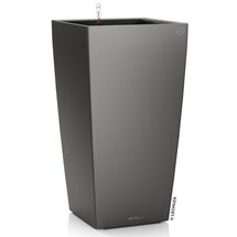LECHUZA CUBICO 50 Premium Επιδαπέδια Γλάστρα 50x50x94cm Αυτοποτιζόμενη με Δοχείο Φύτευσης Ανθρακί Γυαλιστερή Γερμανίας