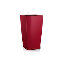 LECHUZA CUBICO Premium 22 Επιτραπέζια Γλάστρα 22x22x41cm Αυτοποτιζόμενη με Δοχείο Φύτευσης Μπορντό Γυαλιστερό Γερμανίας