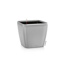 LECHUZA QUADRO 21 LS Premium Επιτραπέζια Γλάστρα 22.5x22.5x20.5cm ΑΥΤΟΠΟΤΙΖΟΜΕΝΗ με Δοχείο Φύτευσης Ασημί Γυαλιστερή Γερμανίας