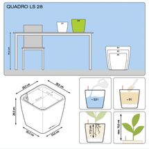 LECHUZA QUADRO 28 LS Premium Επιτραπέζια Γλάστρα 28x28x26cm ΑΥΤΟΠΟΤΙΖΟΜΕΝΗ με Δοχείο Φύτευσης Γκρι-καφέ Γυαλιστερή Γερμανίας