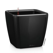 LECHUZA QUADRO 50 LS Premium Επιδαπέδια Γλάστρα 50x50x46.5cm ΑΥΤΟΠΟΤΙΖΟΜΕΝΗ με Δοχείο Φύτευσης Μαύρη Γυαλιστερή Γερμανίας