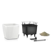 LECHUZA QUADRO 35 LS Premium Επιδαπέδια Γλάστρα 35.5x35.5x32.5cm ΑΥΤΟΠΟΤΙΖΟΜΕΝΗ με Δοχείο Φύτευσης Λευκή Γυαλιστερή Γερμανίας