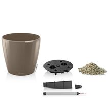 LECHUZA Classico 70 Premium Ø70x64.5cm Απλή Γλάστρα Χωρίς Σύστημα Αυτόματου ποτίσματος Γκρι-Καφέ Γυαλιστερή Γερμανίας