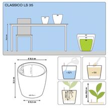 LECHUZA Classico 43 LS Premium Επιδαπέδια Γλάστρα Ø43.5x39.5cm Αυτοποτιζόμενη με Δοχείο Φύτευσης Λευκή Γυαλιστερή Γερμανίας