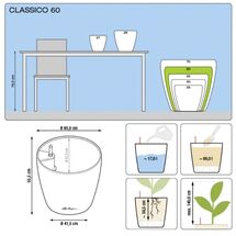 LECHUZA Classico 60 Premium Ø60x55.5cm Απλή Γλάστρα Χωρίς Σύστημα Αυτόματου ποτίσματος Γκρι-Καφέ Γυαλιστερή Γερμανίας