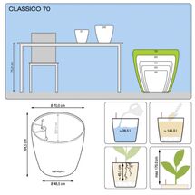 LECHUZA Classico 70 Premium Ø70x64.5cm Απλή Γλάστρα Χωρίς Σύστημα Αυτόματου ποτίσματος Ανθρακί Γυαλιστερή Γερμανίας