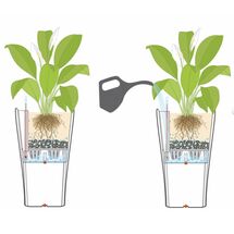 LECHUZA Delta 40 Premium Επιδαπέδια Γλάστρα Ø39x75.5cm Αυτοποτιζόμενη με Δοχείο Φύτευσης Λευκή Γυαλιστερή Γερμανίας