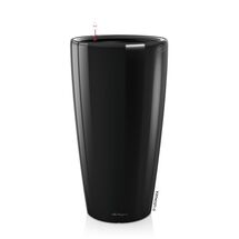 LECHUZA RONDO 32 Premium Επιδαπέδια Γλάστρα Ø32.5x56.5cm ΑΥΤΟΠΟΤΙΖΟΜΕΝΗ με Δοχείο Φύτευσης Μαύρη Γυαλιστερή Γερμανίας