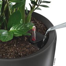 LECHUZA RONDO 32 Premium Επιδαπέδια Γλάστρα Ø32.5x56.5cm ΑΥΤΟΠΟΤΙΖΟΜΕΝΗ με Δοχείο Φύτευσης Γκρι Καφέ Γυαλιστερή Γερμανίας