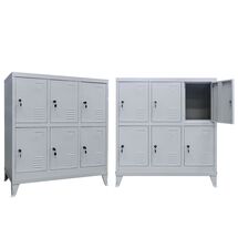 STEELEN Μεταλλική Ντουλάπα - Φοριαμός (Locker) 90x45x101cm 6 Θέσεων με Ρυθμιζόμενα Πόδια 27kg Γκρι Ανοικτό