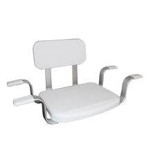 Κάθισμα-Σκαμπό Μπανιέρας με Πλάτη 75x41x38cm 2.4kg ΜΑΧ Αντοχή 130kg Αλουμίνιο-Πλαστικό Λευκό