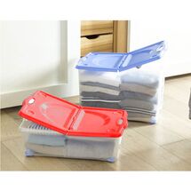 BAMA ITALY Κουτί Αποθήκευσης 59x39x18cm 27lt με Περιστρεφόμενες Ρόδες 360ᵒ Πλαστικό Διάφανο-Κόκκινο CONTENITORE ROTOBOX