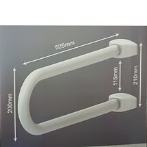 PRIMANOVA Χειρολαβή Μπάνιου 52.5x21x8cm Ανασηκώμενη Βιδωτή σε Τοίχο Βάρος 1.68kg Αλουμινίου Λευκή