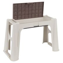 ARTPLAST Italy Σκαμπό Πολλαπλών Χρήσεων 58x28x37cm με Αποθηκευτικό Χώρο και Αφρολέξ 1.6kg Μπεζ-Καφέ