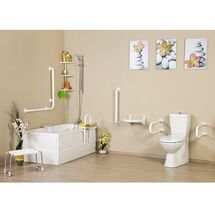 Χειρολαβή Μπάνιου 46x8x7cm Αλουμίνιο-Πλαστικό Μέγιστη Αντοχή 120kg Βάρος 0.44kg Λευκή