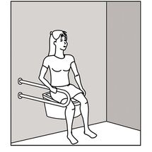 PRIMANOVA Χειρολαβή Μπάνιου 52.5x21x8cm Ανασηκώμενη Βιδωτή σε Τοίχο Βάρος 1.68kg Αλουμινίου Λευκή