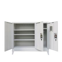 STEELEN Μεταλλική Ντουλάπα-Παπουτσοθήκη Βάρος 35.6kg 115x45x101cm Γαλβανιζέ 3φυλλη με 4 Ράφια και Ρυθμιζόμενα Πόδια - 6 Αποθηκευτικοί Χώροι