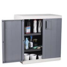 TOOMAX Ιταλίας XXL Πλαστική Ντουλάπα 89x54x96cm 16.4kg με 2 Εσωτερικά Ράφια-3 Χώρους MAX Αντοχή 120kg ANNIVERSARY MEGA LIGHT GREY/BASALT GREY XXL TUV/GS FASHION