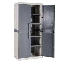 TOOMAX Ιταλίας Πλαστική Ντουλάπα 89x54x190cm 28kg με 4 Ρυθμιζόμενα Ράφια- 5 Χώρους MAX Αντοχή 220kg ANNIVERSARY MEGA XXL LIGHT GREY/BASALT GREY TUV/GS FASHION