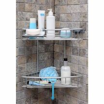 Ραφιέρα Μπάνιου Γωνιακή 2όροφη 35.5x21x35cm 0.83kg Αλουμίνιο